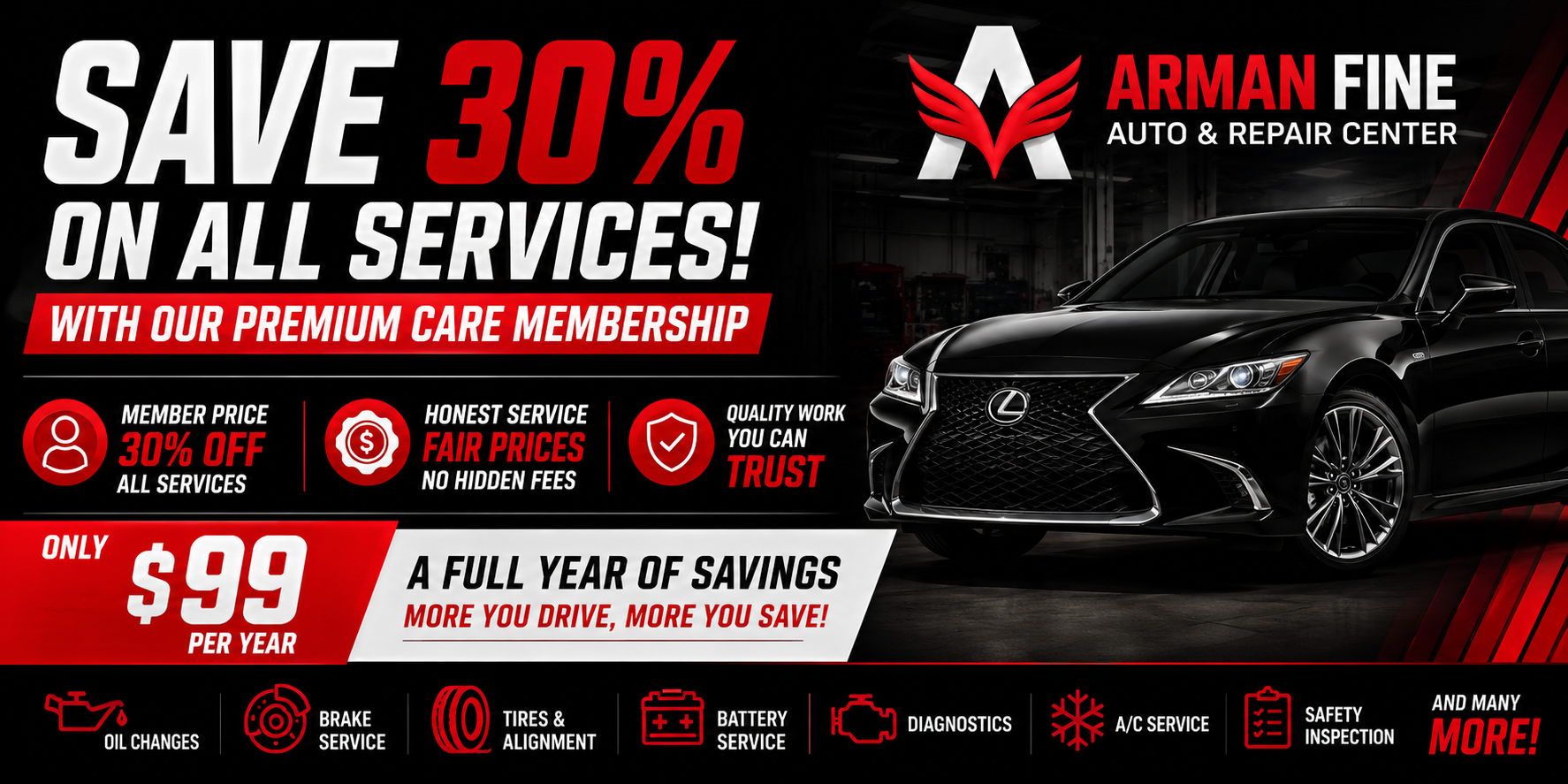 Arman Fine Auto Premium Care Membership Benefits and Pricing North York