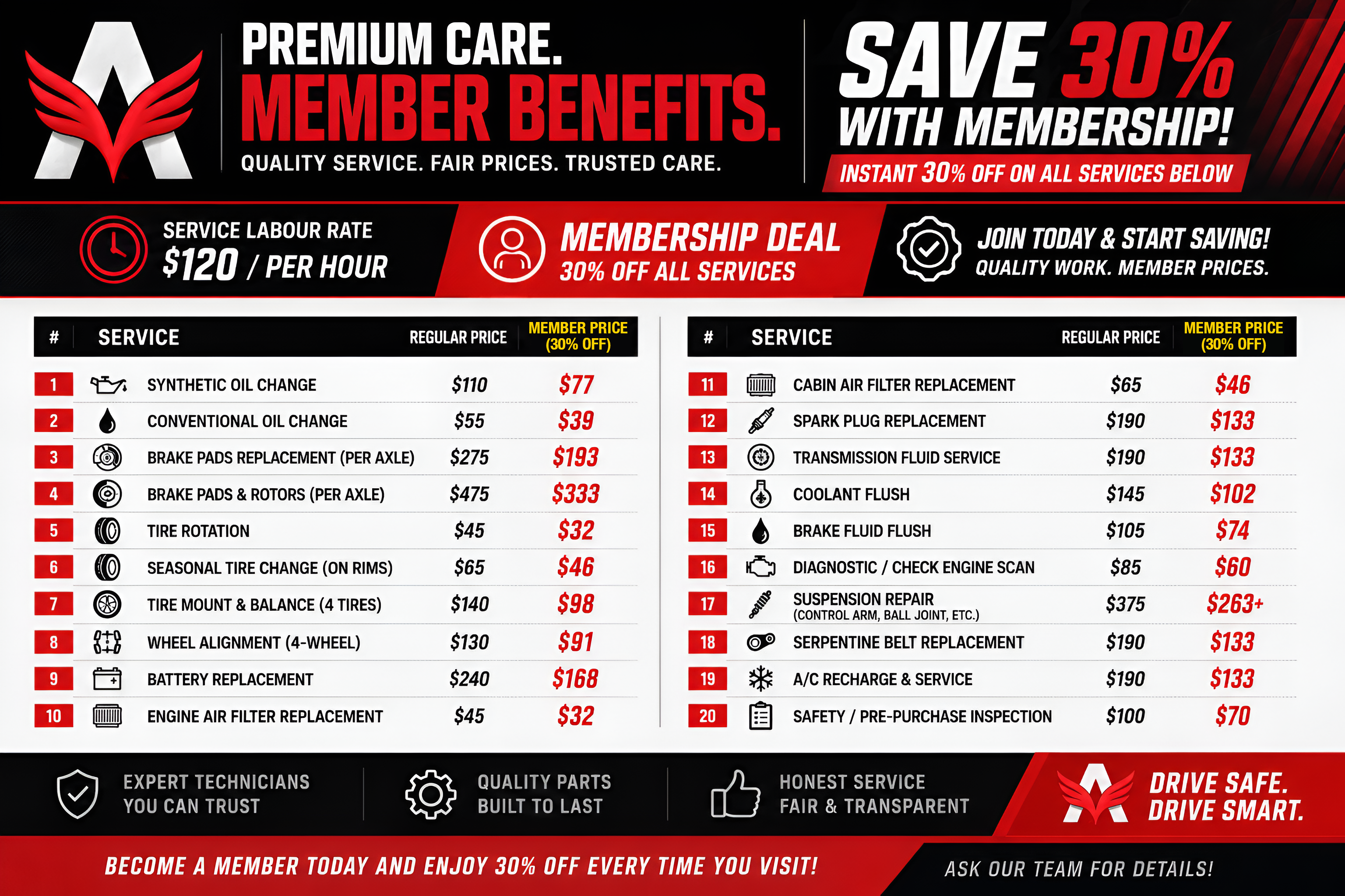 Premium Membership Save 30% On Labour