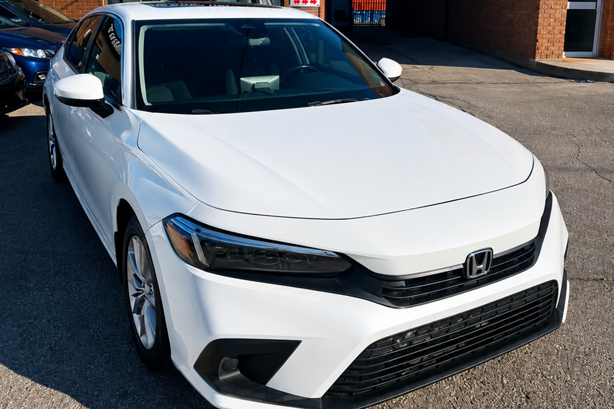 2022 Honda Civic EX FWD, white, at Arman Fine Auto