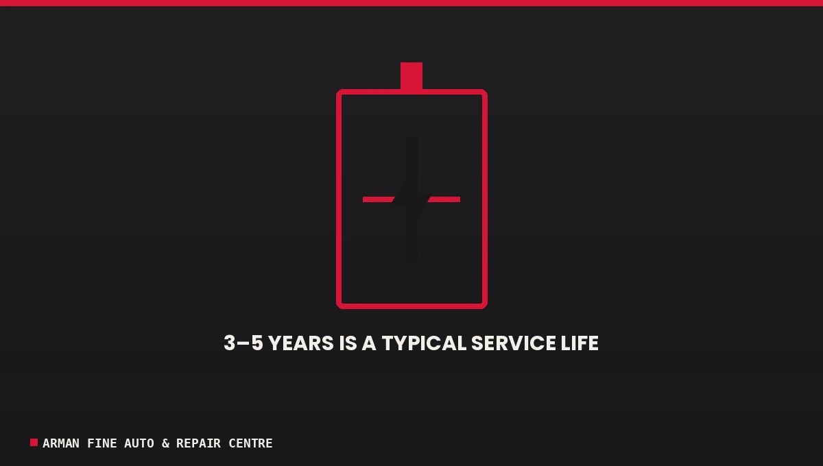 Car battery with lightning bolt icon representing battery replacement