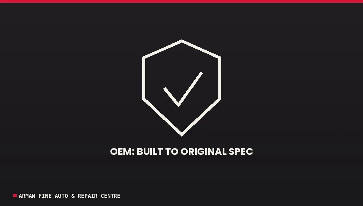 Shield check icon representing OEM parts built to original specification